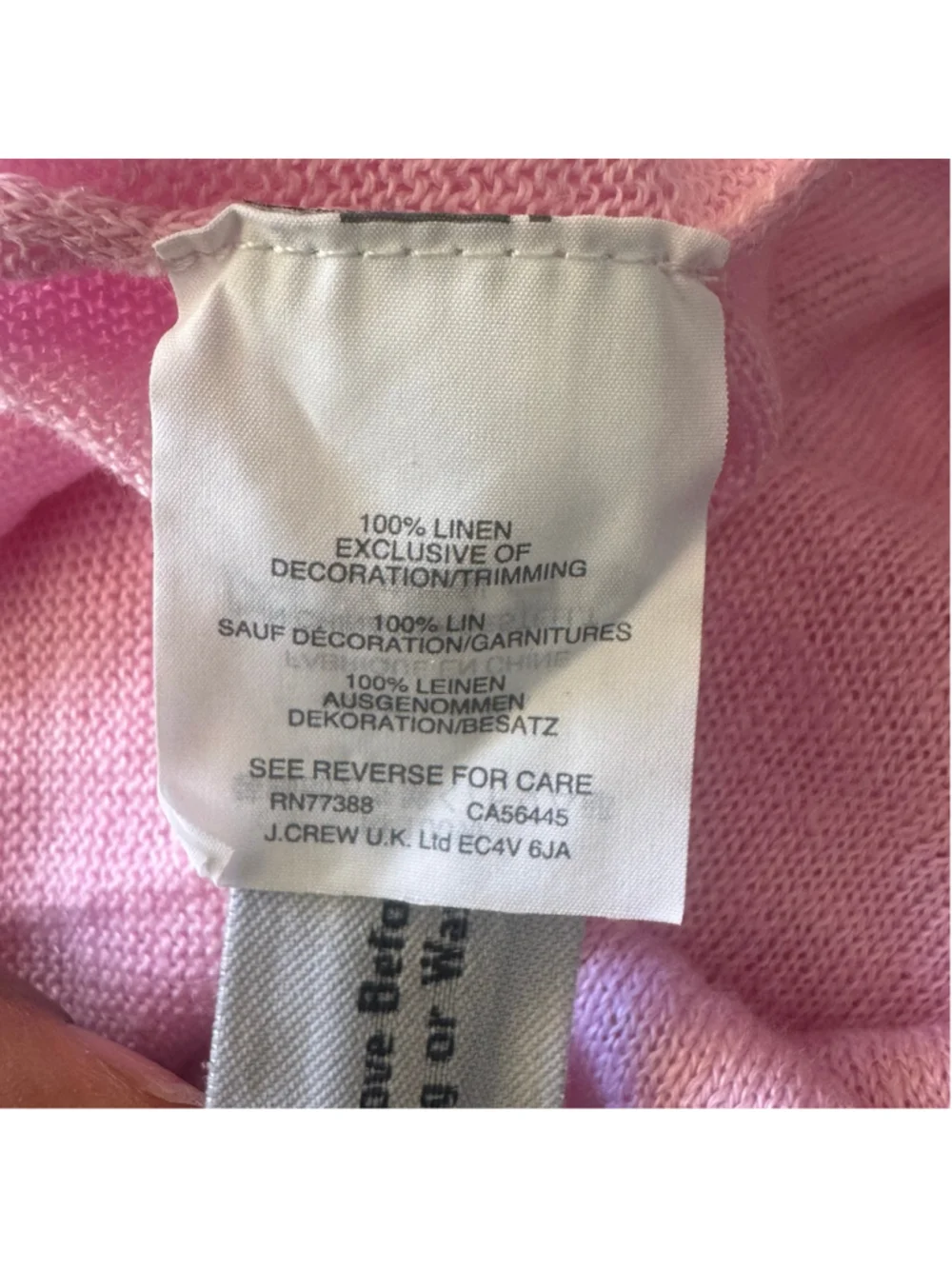 J.Crew Pink 100% Linen Pom Pom Trim Lightweight Sweater Top Size M